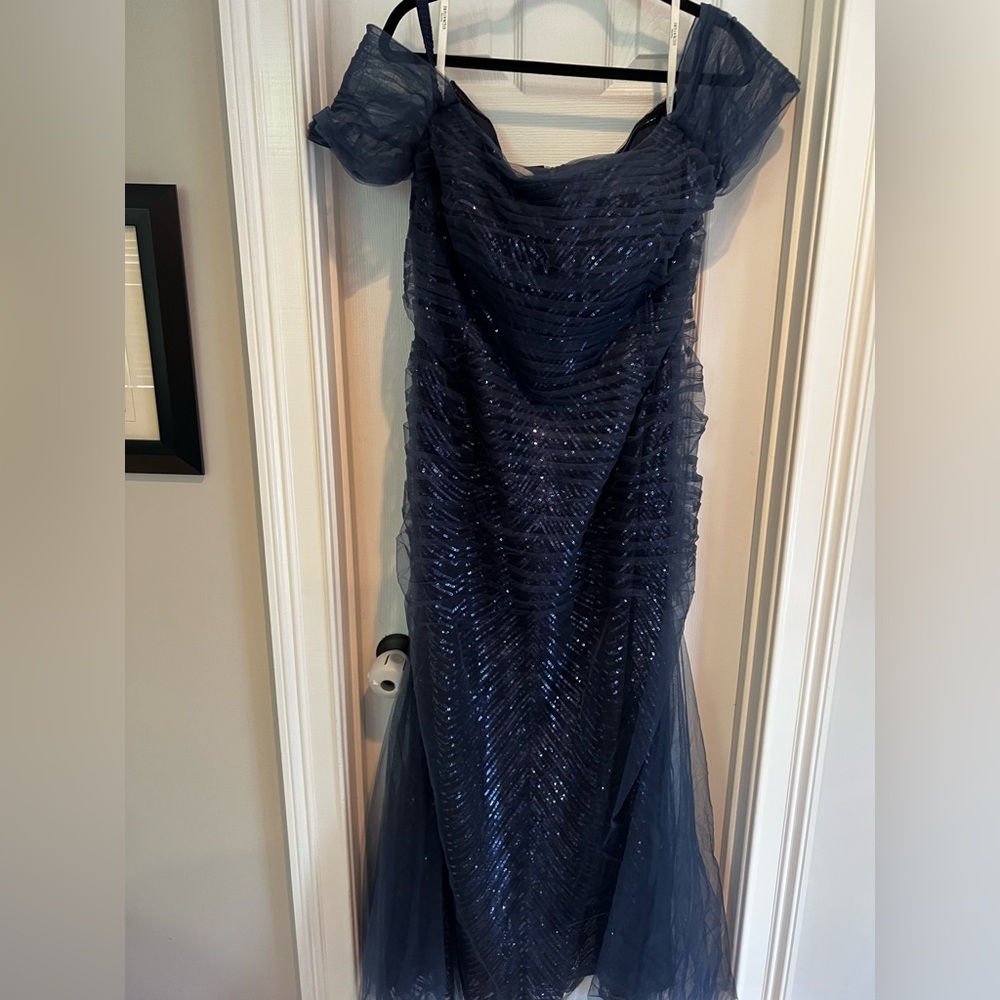 NWT Galina signature navy sparkly evening gown. Size 22
